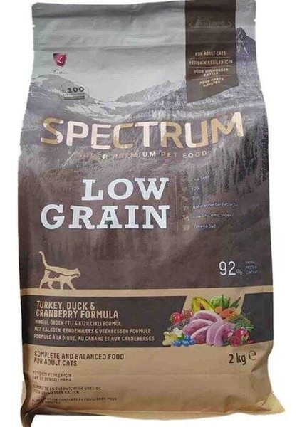 Low Grain Hindi Ördek ve Yaban Mersinli Yetişkin Kedi Maması 2 kg