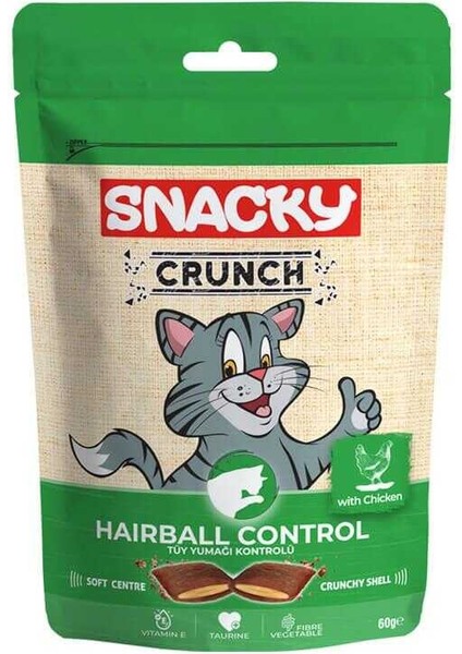 Crunchy Tavuklu Kedi Ödülü Hairball Control 60 gr