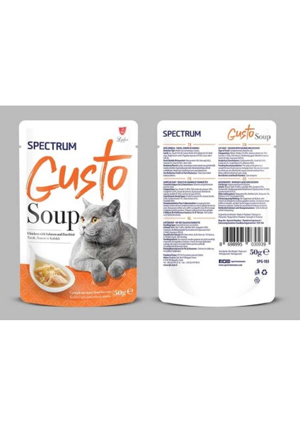 Gusto Tavuklu Somon Balıklı ve Kabaklı Kedi Çorbası 50 G