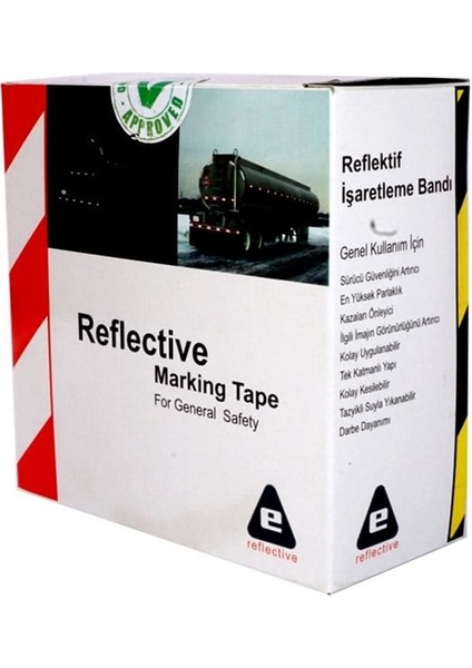 Sarı - Siyah Reflektif Bant, Reflektif Şerit 5 cm x 10 m