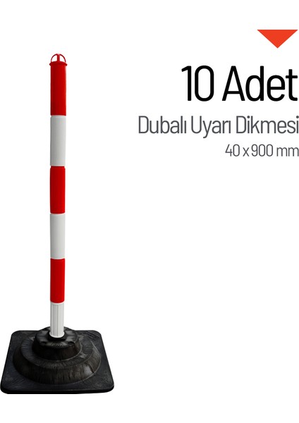 10'lu Dubalı Uyarı Dikmesi Seti 40 x 900 mm
