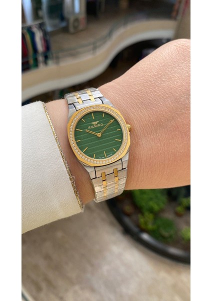 Quartz Çelik Altın/gri Yeşil Kadran 32 mm Kadın Kol Saati indirimleri