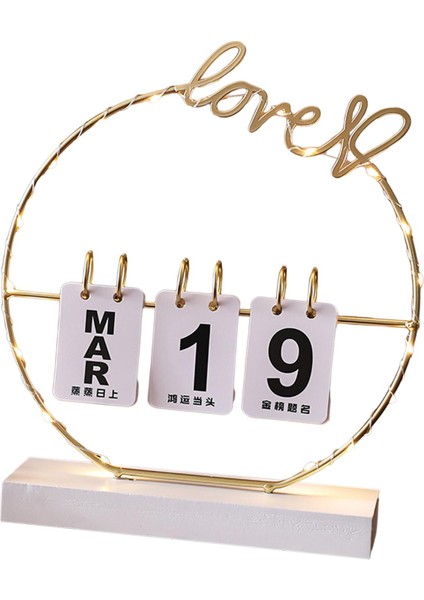 Sevgililer Günü Masaüstü Takvimi Ev Dekorasyonu Tekrar Kullanılabilir Flip Ahşap Sürekli Aşk Taban (Yurt Dışından) modelleri