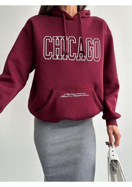 Baskılı Chıcago Sweatshirt