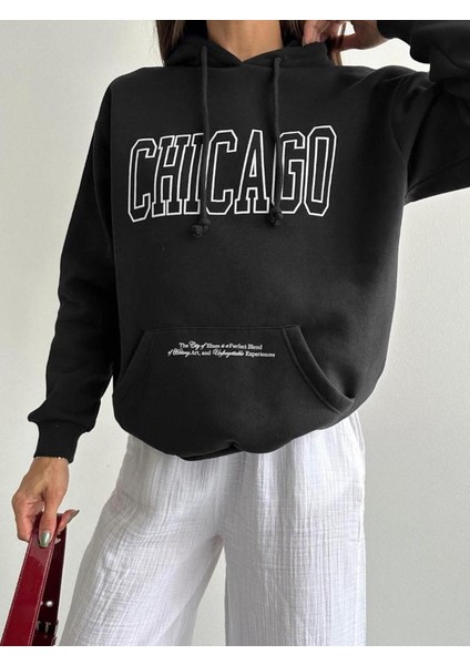 Baskılı Chıcago Sweatshirt