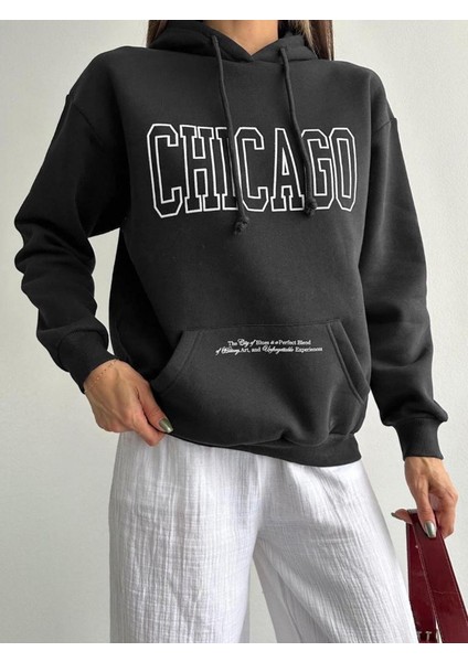 Baskılı Chıcago Sweatshirt