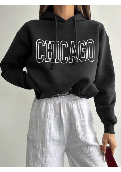 Baskılı Chıcago Sweatshirt