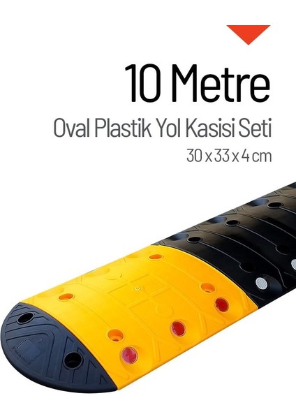 Oval Plastik Hız Kesici Set, Yol Kasisi 10 metre