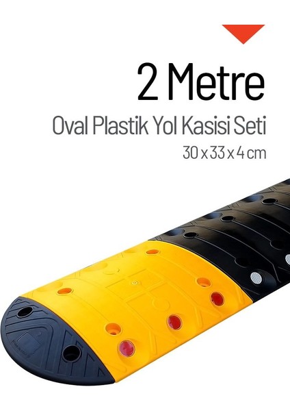 Oval Plastik Yol Kasisi Kapaklı Set - 2 Metre