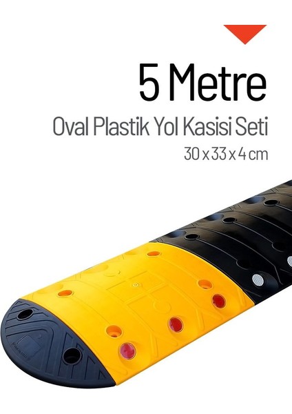 Oval Plastik Hız Kesici Set, Yol Kasisi 5 metre