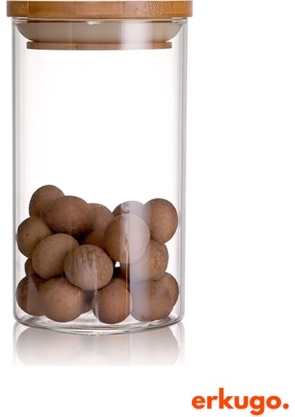 12 Adet Vakumlu Bambu Kapaklı Borosilikat Baharatlık, Saklama Kabı, Çerezlik (200 Ml) Jarpot modelleri