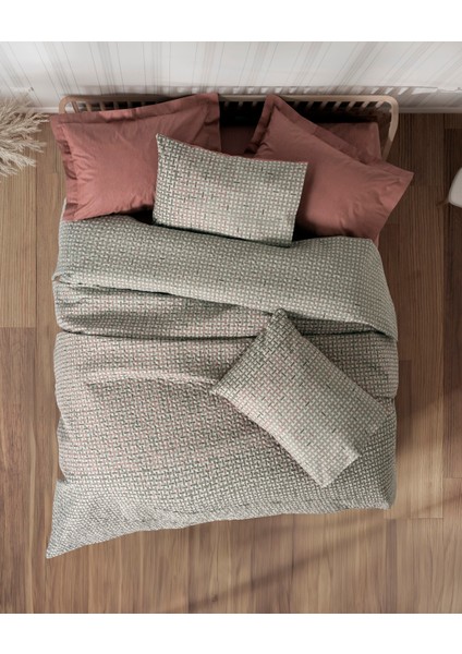 Petite Çift Kişilik Complete Set Mote Kiremit Nevresim Takımı