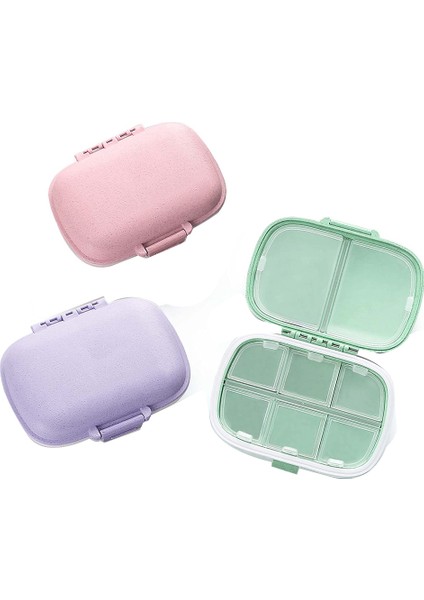 3'lü Paket 8 Bölmeli Seyahat Hapı Organizatörü (Yurt Dışından)