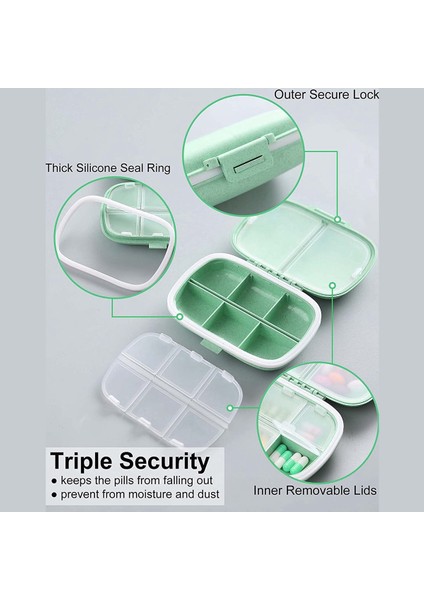 3'lü Paket 8 Bölmeli Seyahat Hapı Organizatörü (Yurt Dışından) fırsatları