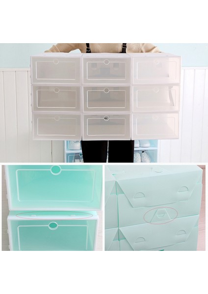 6 Parça Şeker Renkli Ayakkabı Kutusu, Şeffaf Plastik Ayakkabı Saklama Alanı Pembe (Yurt Dışından) fiyatları