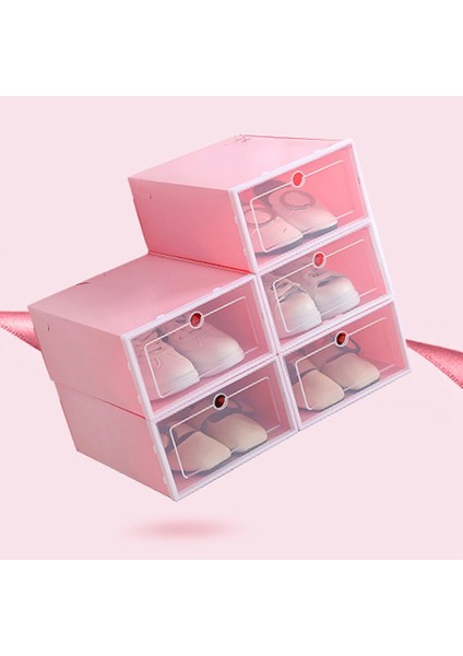 6 Parça Şeker Renkli Ayakkabı Kutusu, Şeffaf Plastik Ayakkabı Saklama Alanı Pembe (Yurt Dışından) indirimleri