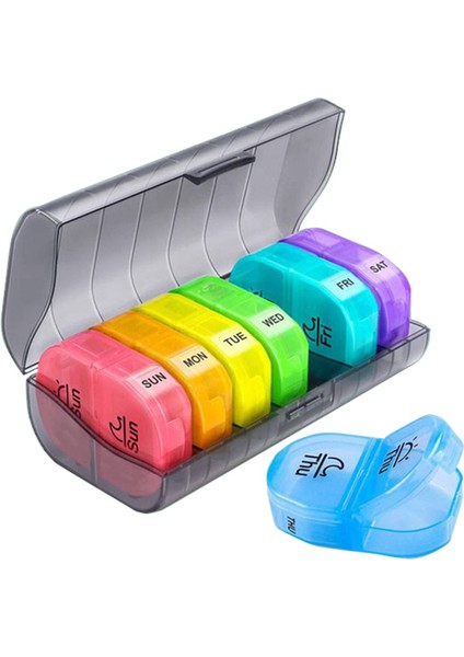 Haftalık Hap Organizatörü 2 Kez 7 Gün Öğleden Sonra Hap Kutusu (Yurt Dışından)