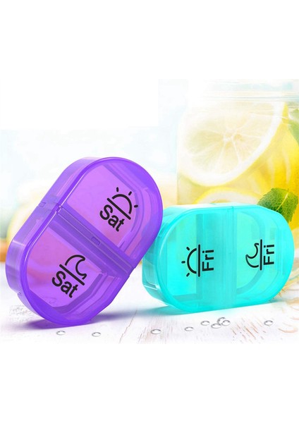 Haftalık Hap Organizatörü 2 Kez 7 Gün Öğleden Sonra Hap Kutusu (Yurt Dışından) modelleri