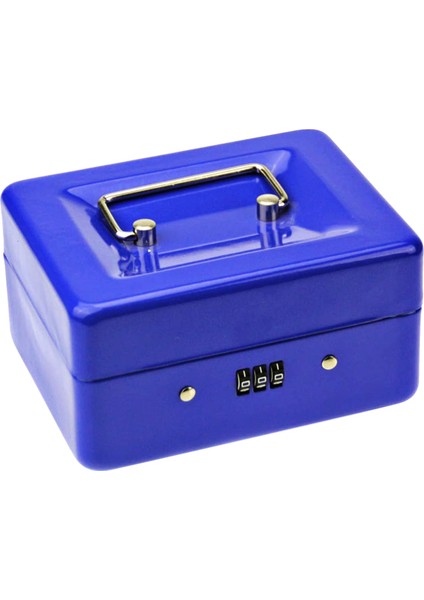 Şifreli Kilitli Dayanıklı Metal Para Kutusu 15 x 12 x 7,7cm (Mavi) (Yurt Dışından)