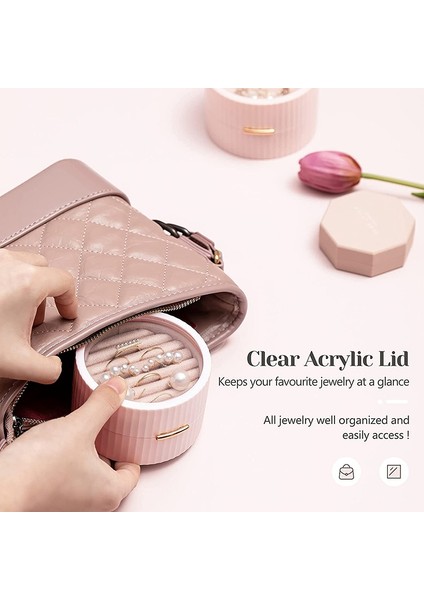 Seyahat Takı Organizatörü, Küçük Taşınabilir Mini Takı Çantası (Pembe) (Yurt Dışından)
