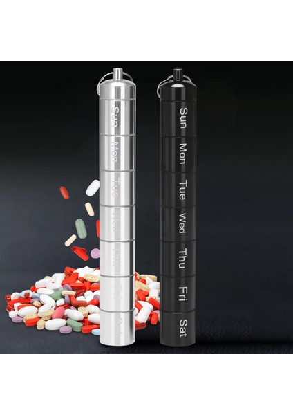 Metal Hap Kutusu Düzenleyici, 7 Gün Hap Düzenleyici, Anahtarlık Tutucu 2 Adet (Yurt Dışından) fiyatları