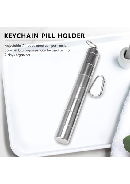 Metal Hap Kutusu Düzenleyici, 7 Gün Hap Düzenleyici, Anahtarlık Tutucu 2 Adet (Yurt Dışından) modelleri