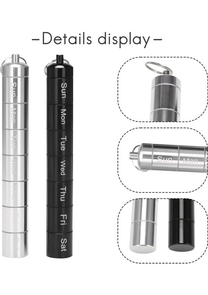 Metal Hap Kutusu Düzenleyici, 7 Gün Hap Düzenleyici, Anahtarlık Tutucu 2 Adet (Yurt Dışından) indirimleri