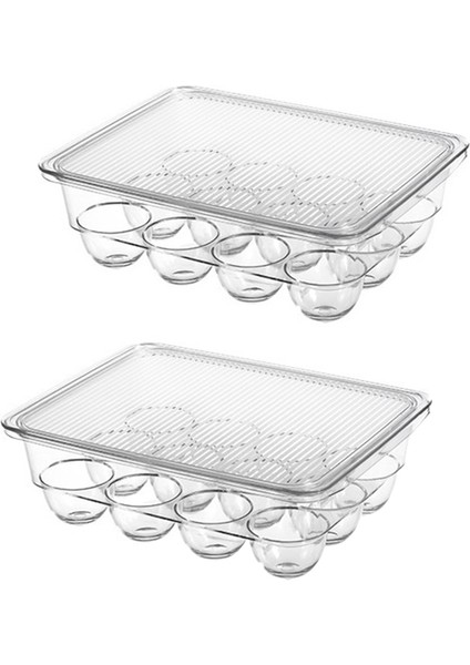 2'li Paket Buzdolabı Kutusu Yumurta Tutucu, Buzdolabı Için Kapaklı Yumurta Kabı (Yurt Dışından)