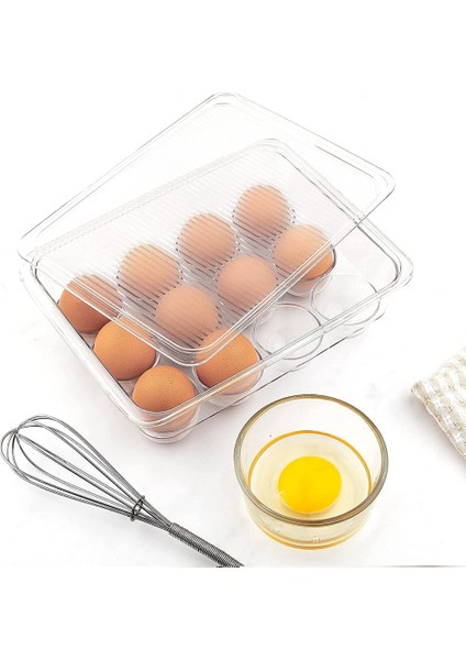 2'li Paket Buzdolabı Kutusu Yumurta Tutucu, Buzdolabı Için Kapaklı Yumurta Kabı (Yurt Dışından)