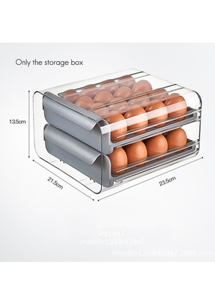 Çekmeceli Tip Yumurta Saklama Kutusu Buzdolabı Taze Tutma Gri (Yurt Dışından)