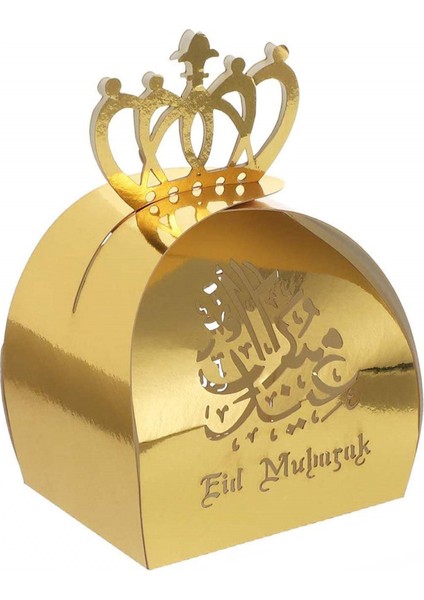 Müslüman Parti Için Taç Kağıtlı 50PCS Eid Mubarak Şeker Kutusu - Altın (Yurt Dışından)