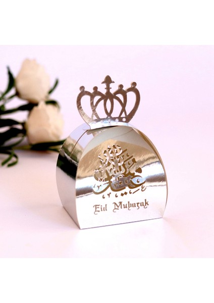 Müslüman Parti Için Taç Kağıtlı 50PCS Eid Mubarak Şeker Kutusu - Altın (Yurt Dışından)
