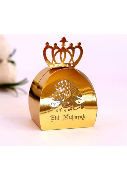 Müslüman Parti Için Taç Kağıtlı 50PCS Eid Mubarak Şeker Kutusu - Altın (Yurt Dışından)