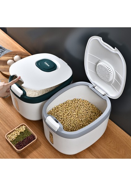 5kg Pirinç Kovası Mühürlü Pirinç Dispenseri Böcek Neme Dayanıklı Yeşil (Yurt Dışından)