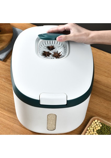 5kg Pirinç Kovası Mühürlü Pirinç Dispenseri Böcek Neme Dayanıklı Yeşil (Yurt Dışından)