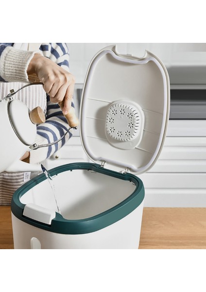 5kg Pirinç Kovası Mühürlü Pirinç Dispenseri Böcek Neme Dayanıklı Yeşil (Yurt Dışından)