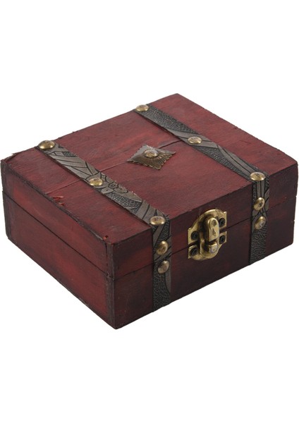 Ahşap Vintage Kilit Hazine Sandığı Mücevher Saklama Kutusu Kasa (Yurt Dışından)