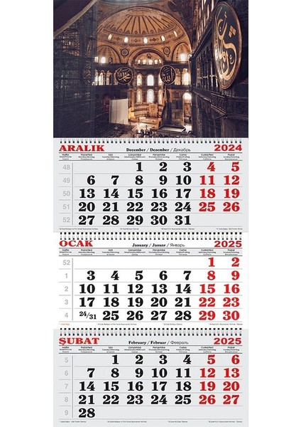 2025 Yılı Gemici Takvimi ---Ayasofya Camii