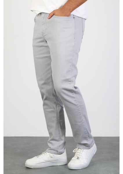 Erkek Gümüş Gri Regular Likralı Esnek Kot Pantolon HLTHE001980 fiyatları