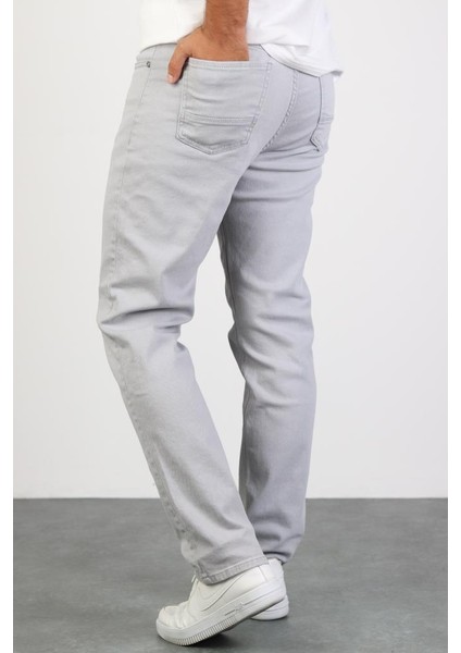 Erkek Gümüş Gri Regular Likralı Esnek Kot Pantolon HLTHE001980 fırsatları