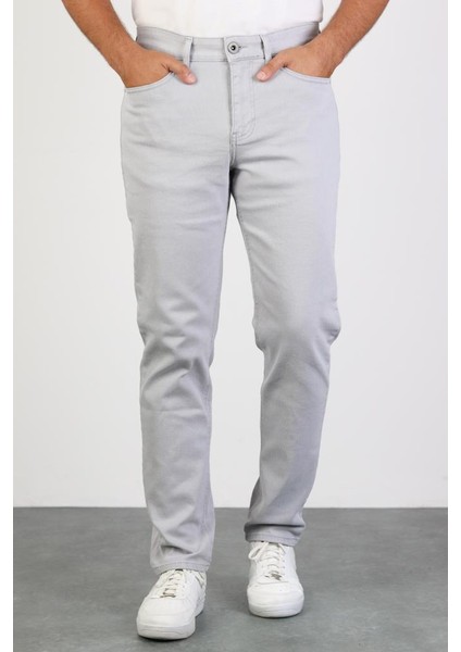 Erkek Gümüş Gri Regular Likralı Esnek Kot Pantolon HLTHE001980 indirimleri