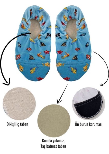 Denizatı Desenli Kaydırmaz Çocuk Deniz Ayakkabısı BNL-0026 modelleri