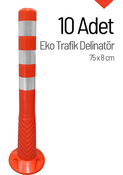 Eko Trafik Delinatör 75 x 8 cm, Esnek Duba 10 Adet