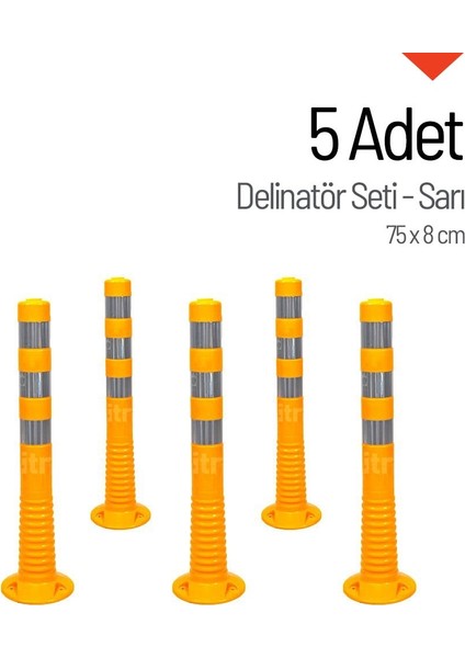 Delinatör 75 x 8 cm Sarı 5 Adet, Esnek Duba