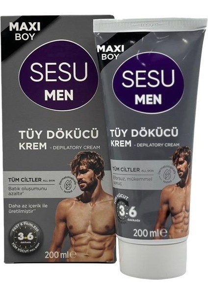 Men Maxi Boy Tüm Cilt Tipleri Için Erkek Tüy Dökücü Kremi 200 ml