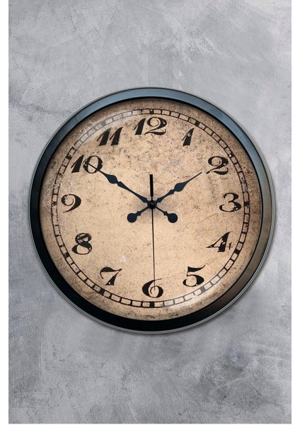 40 cm Siyah Metal Vintage Geometrik Duvar Saati, şık ve zarif dekorasyon seçeneği fırsatları