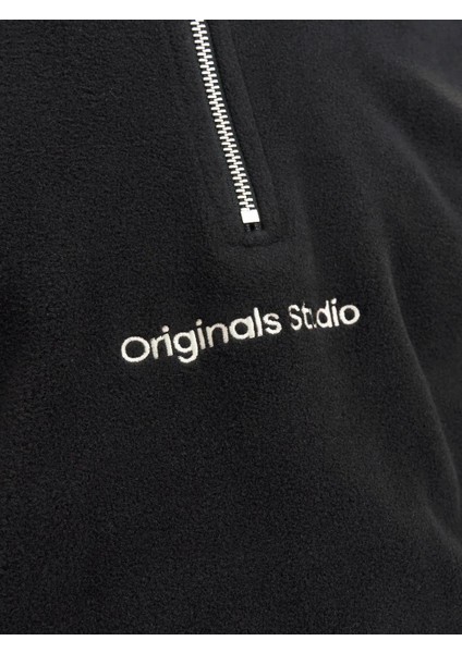 Jack Jones Jorvesterbro Fleece Quarter Zıp Noos Erkek Siyah Sweatshirt 12262981-02 fırsatları