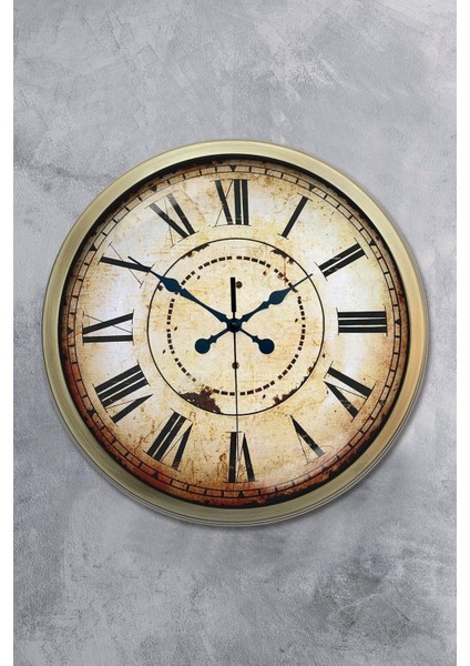 Hediyelik Duvar Saati 40 cm Metal Eskitme Renk Class Modeli