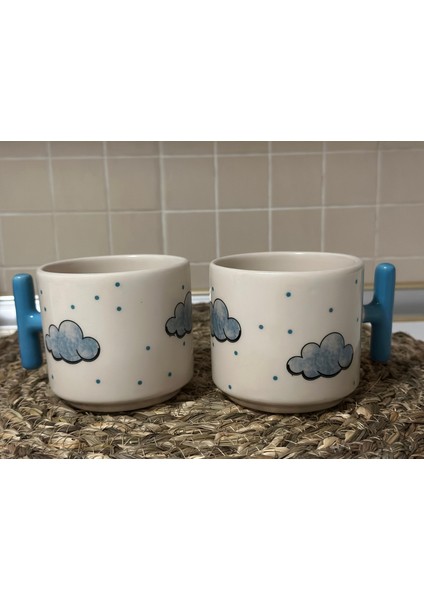 Bulut/cloud Desen Kupa/mug 2'li