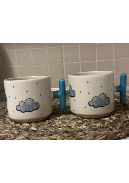 Bulut/cloud Desen Kupa/mug 2'li